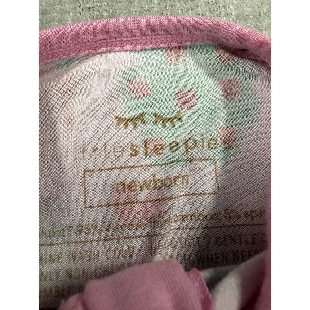 Little Sleepies Pink Farm Family Zippy Bamboo Pajama Size Newborn NB Animals